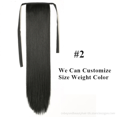 wholesale Private Label Straight Synthetic Long ponytail Hair extension for Women Ponytail Extension